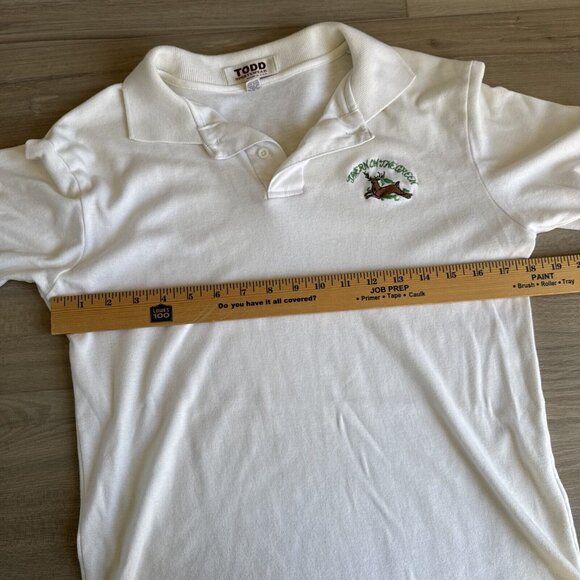 Vintage TODD Sportswear Polo Shirt Mens Med Small Tavern On The Green Deer‎ USA - Picture 4 of 7